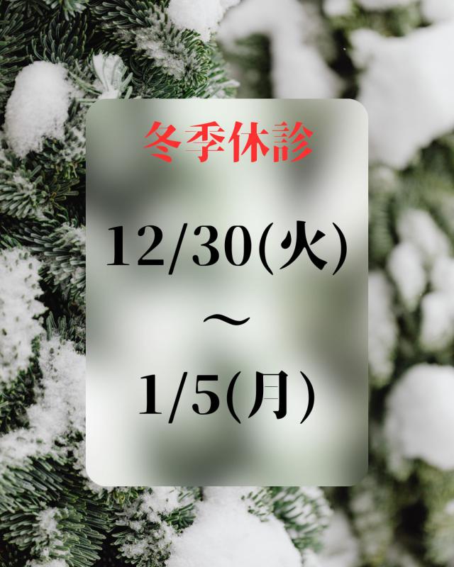 冬季休診のお知らせ☆